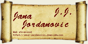 Jana Jordanović vizit kartica